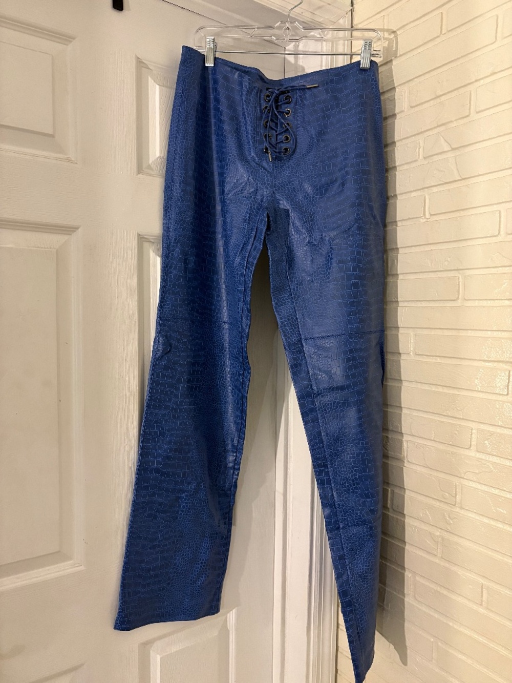 Naked Wardrobe tie front faux leather pants size L